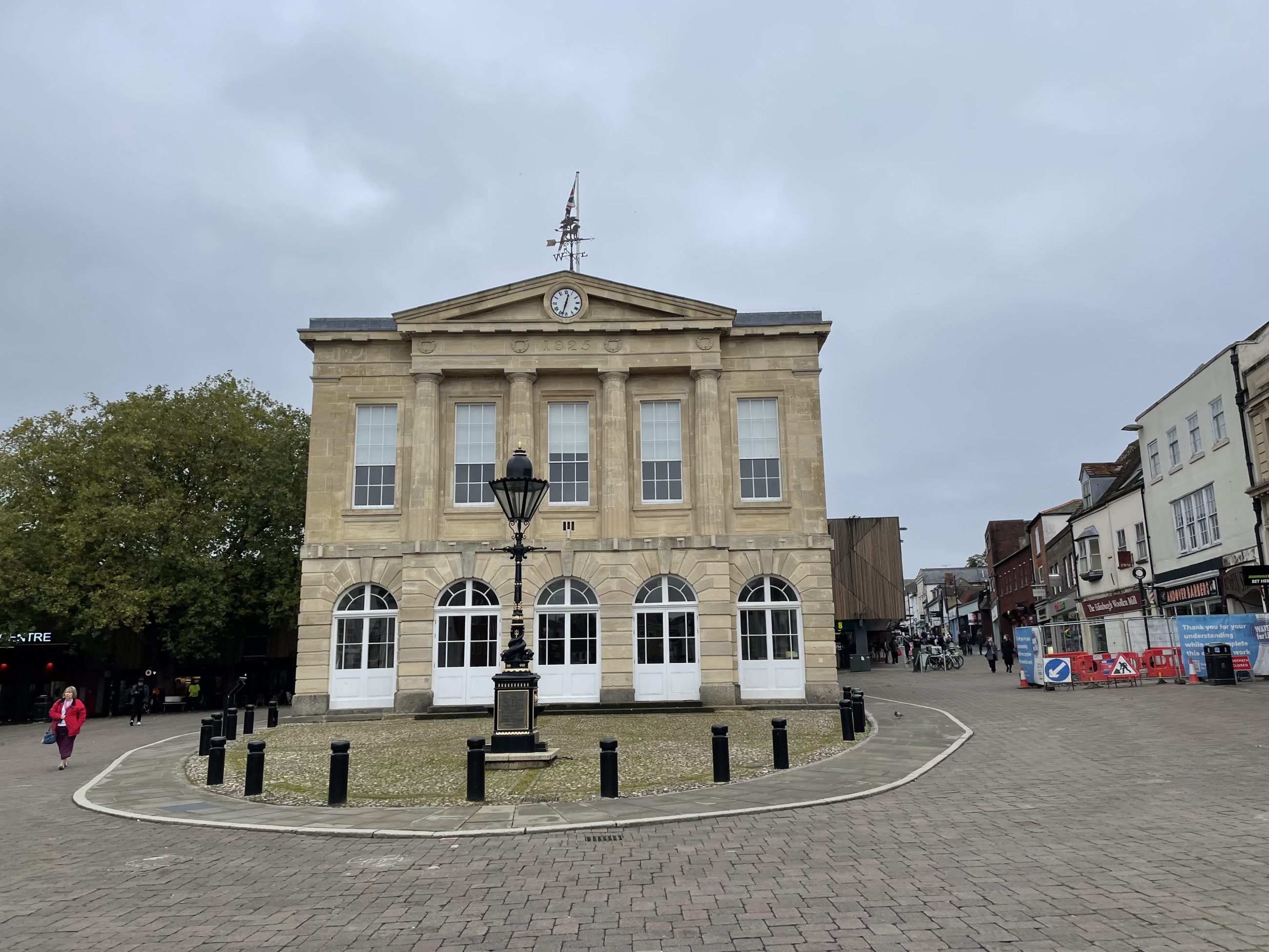 View of the Guildhall building on Andover high street.
