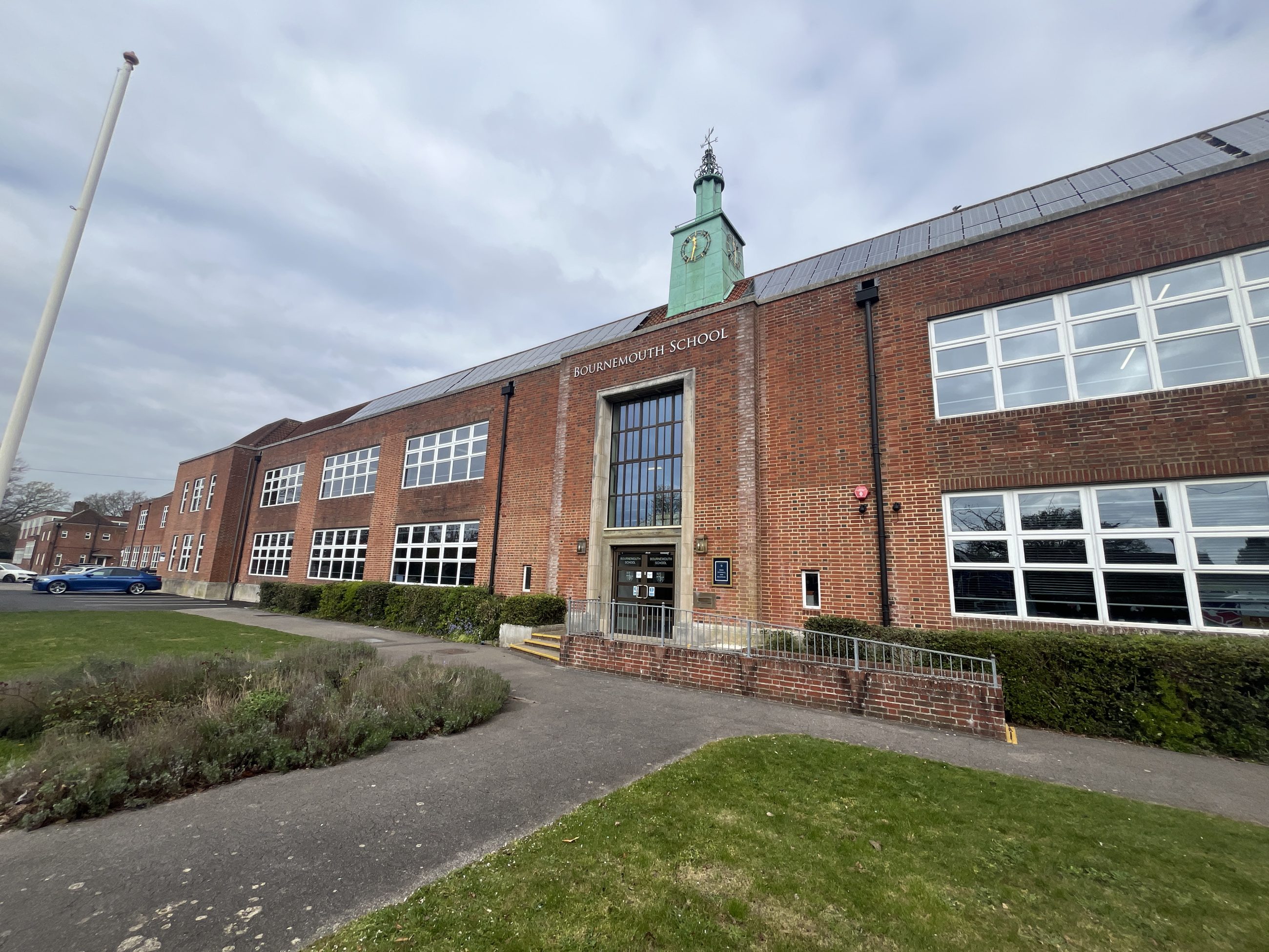 Frontage of a secondary school in Bournemouth.